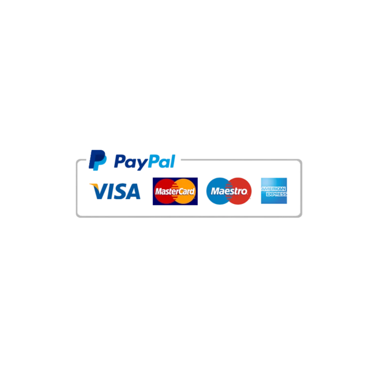 Métodos de pago aceptados: PayPal, Visa, Mastercard, Maestro, American Express